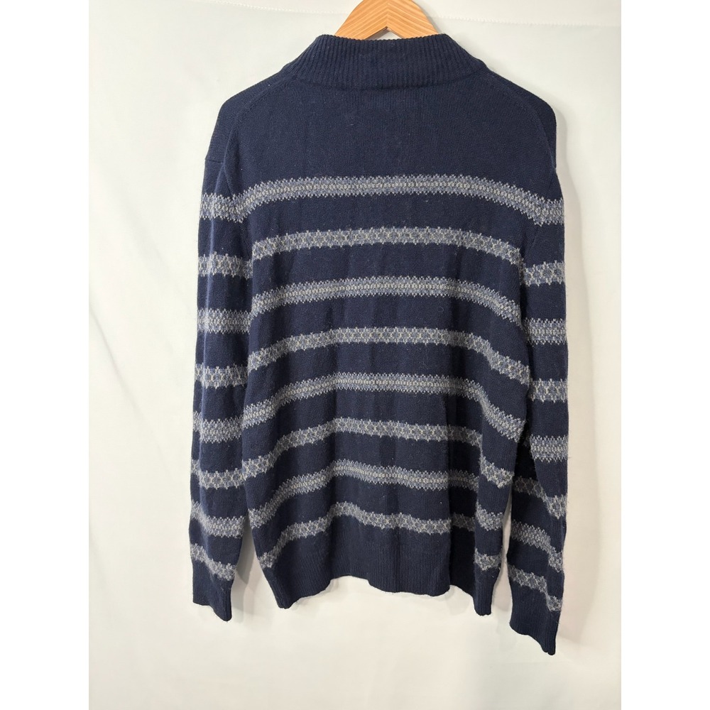 Vineyard Vines Merino Cashmere 1/4 Zip Sweater Mens L Fair Isle Striped Preppy - Picture 4 of 7